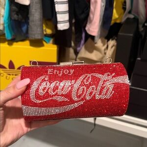 Coca Cola Red Crystal Logo Clutch